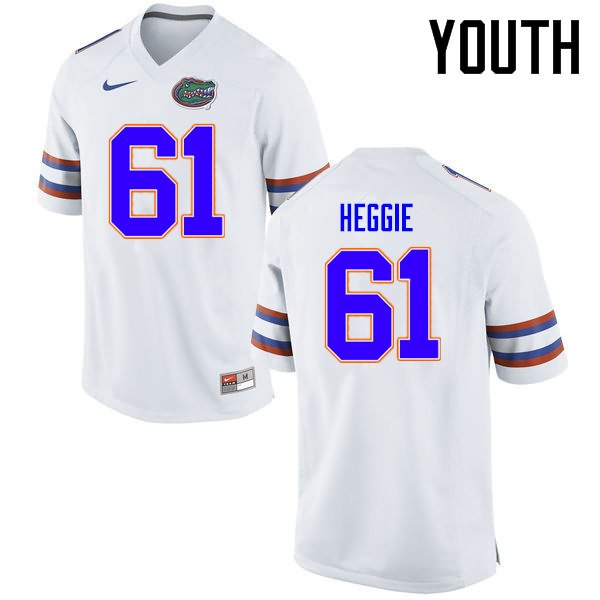 NCAA Florida Gators Brett Heggie Youth #61 Nike White Stitched Authentic College Football Jersey WRF7464GH